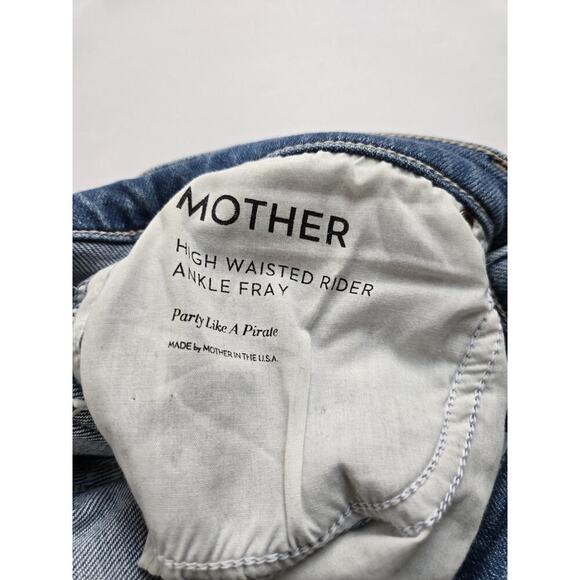 Mother Denim High Waisted Looker Ankle Fray,‎ Party Like A Pirate Size 25 CLEAN - Picture 12 of 15
